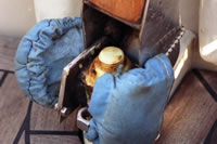 Helmstokbeslag met kussentje.